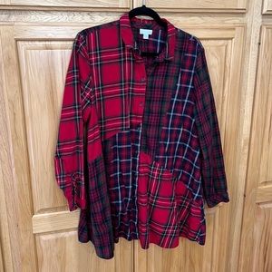 J. Jill Multicolor Plaid Button Down Shirt